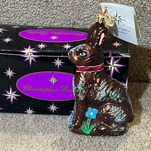 Vintage Christopher Radko CHOCOLATE HOP Bunny Ornament-Retired 2001-Brown